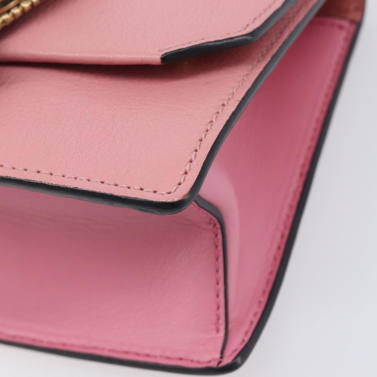 Miu Miu Madras Crystal Flap Leather Pink Leather Crossbody Bag Bag (Pre-Owned)