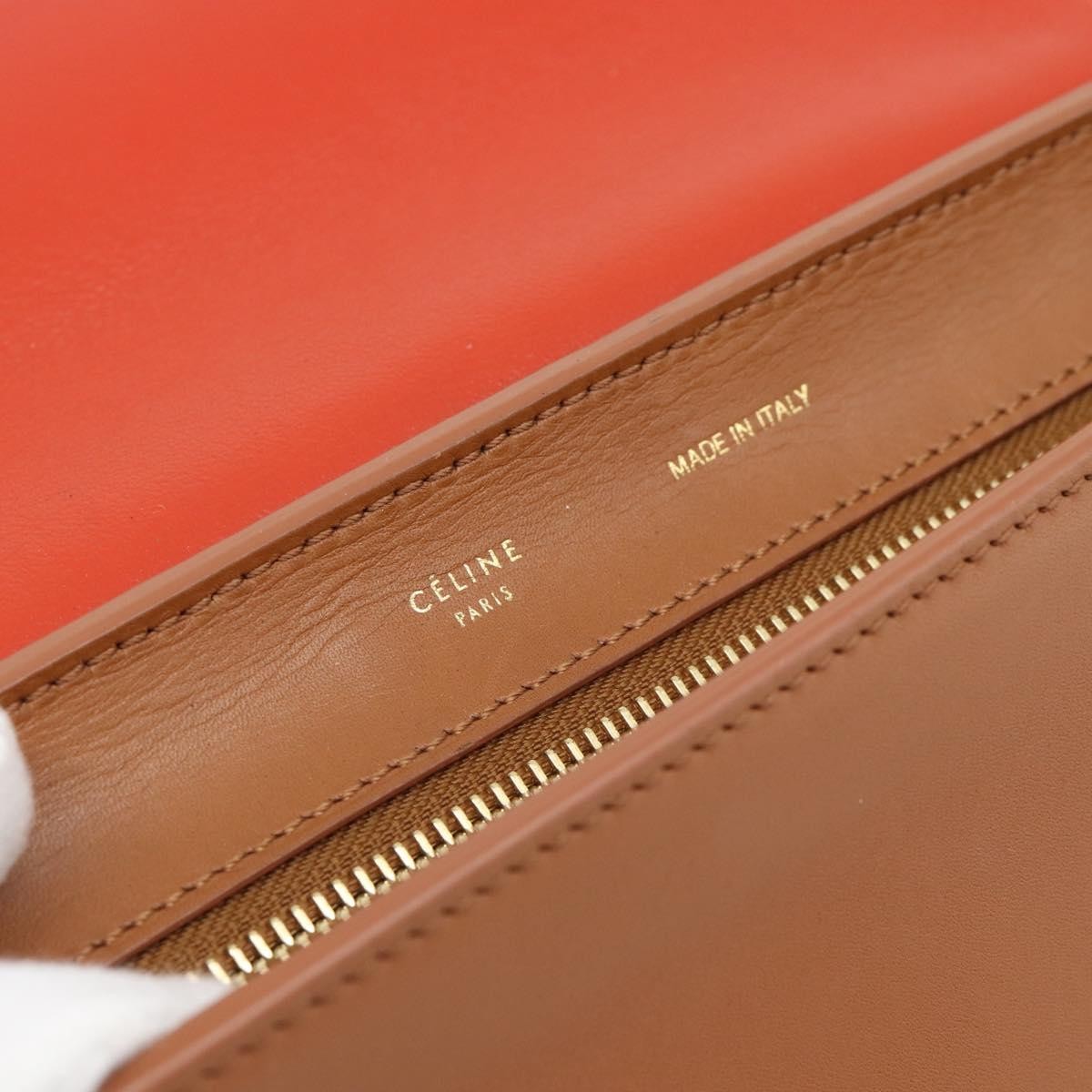 Celine Trapeze Leather With Suede Brown Leather Handbag (Pre-Owned)