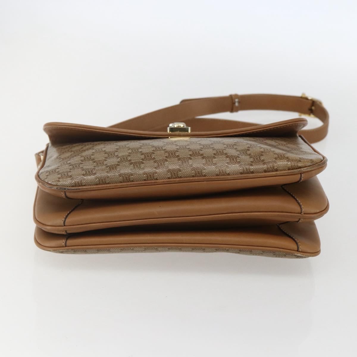 Celine Vintage Macadam Canvas And Leather Beige Canvas Shoulder Bag Bag (Pre-Owned)