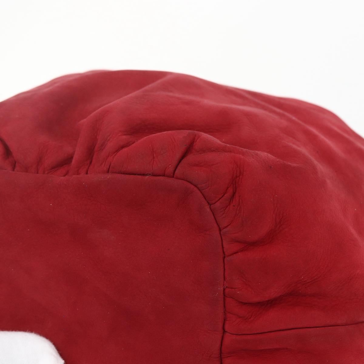 Loewe Anagram Leather Red Suede Shoulder Bag Bag (Pre-Owned)