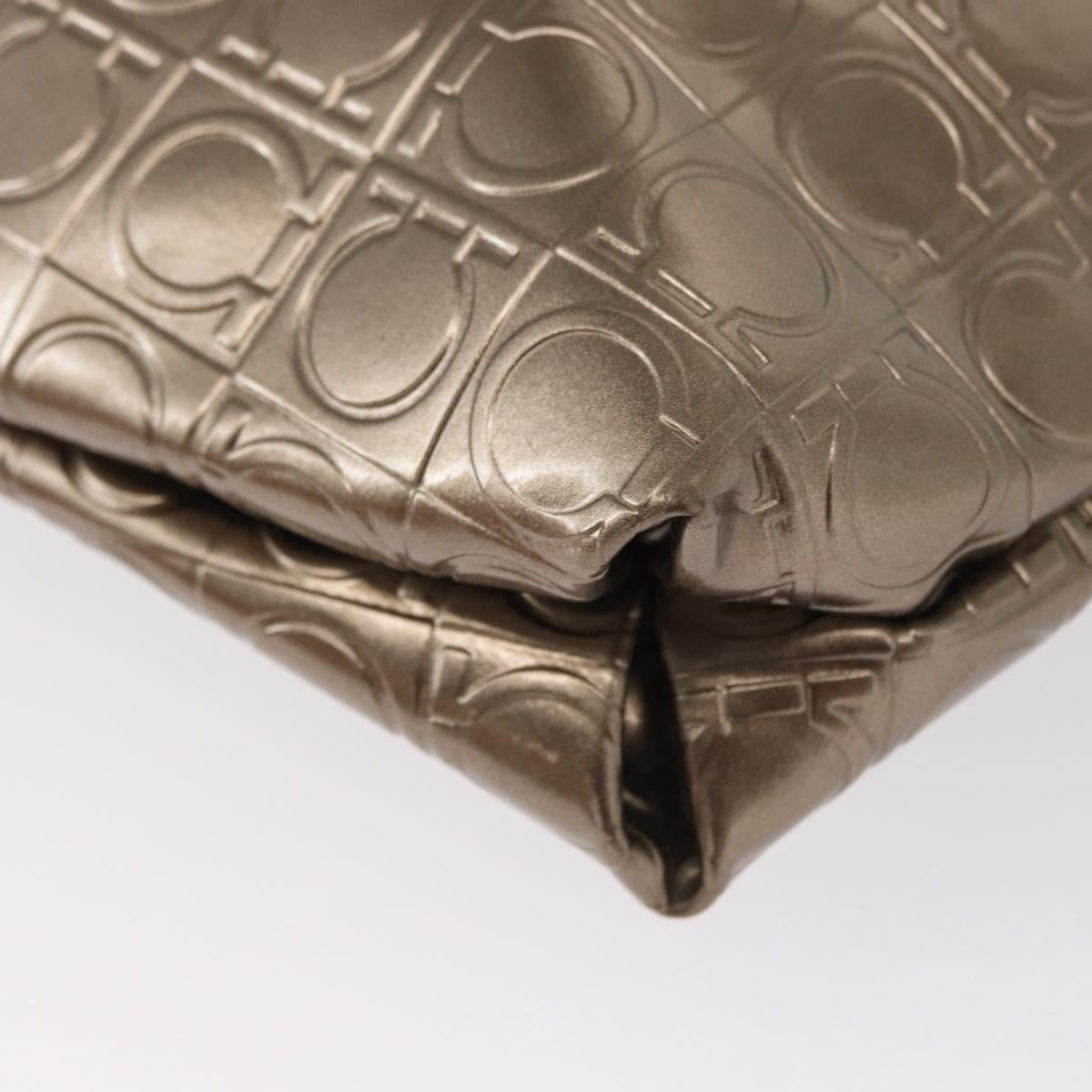 Salvatore Ferragamo Gancini Patent Leather Gold Patent_Leather Shoulder Bag Bag (Pre-Owned)