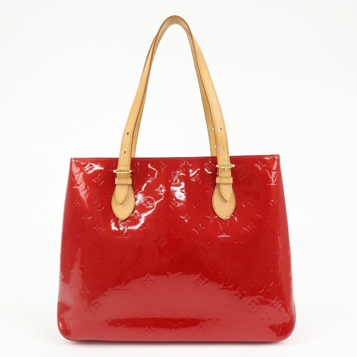 Louis Vuitton Brentwood Monogram Vernis Red Patent_Leather Handbag (Pre-Owned)