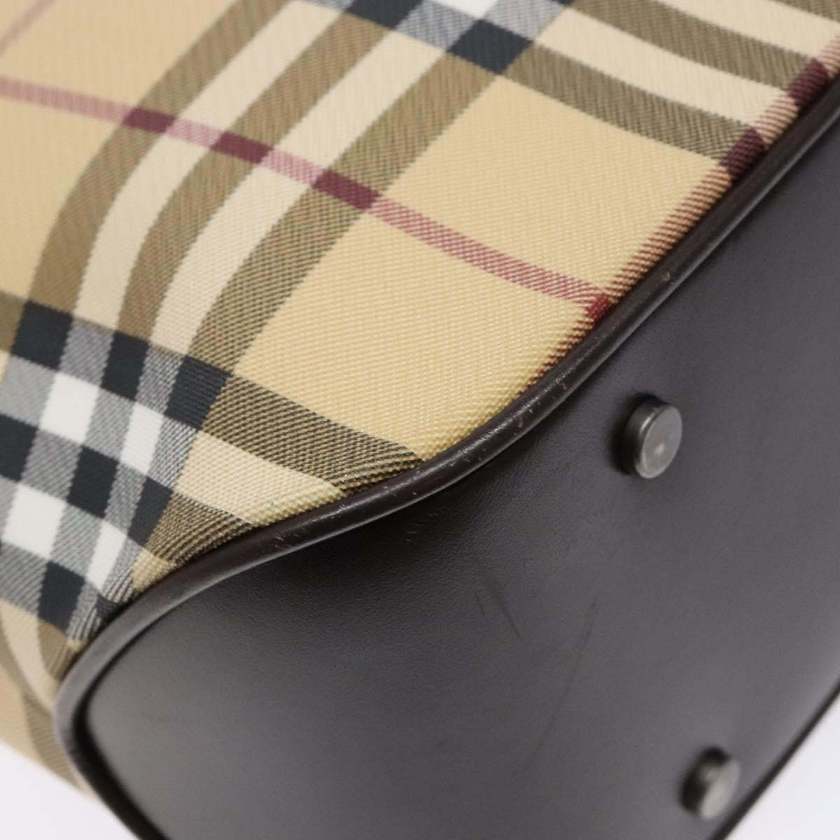Burberry Vintage Vintage Check Coated Canvas Beige Canvas Tote Bag Bag (Pre-Owned)