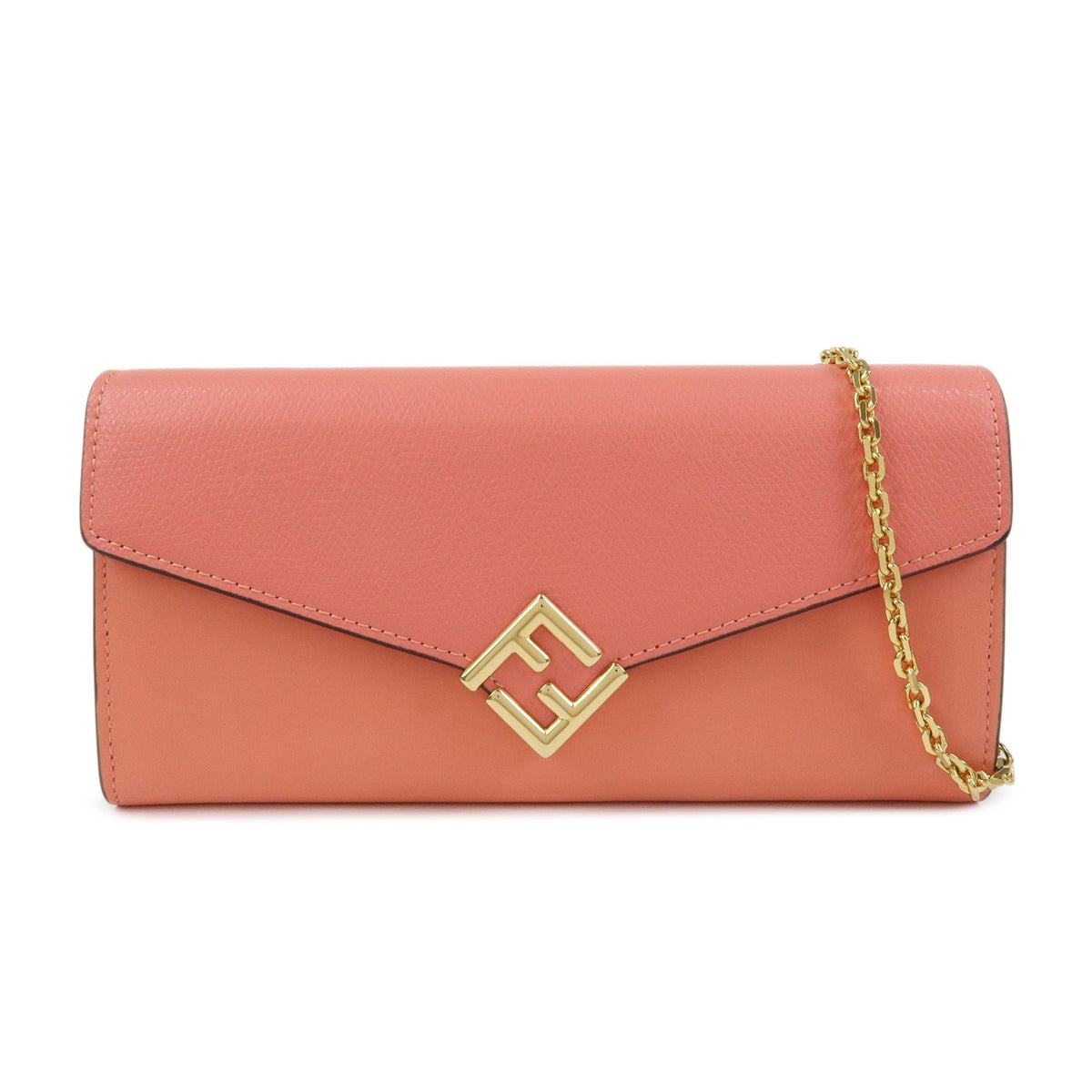 Fendi Ff Diamonds Continental Chain Leather Pink Leather Crossbody Bag Bag (Pre-Owned)