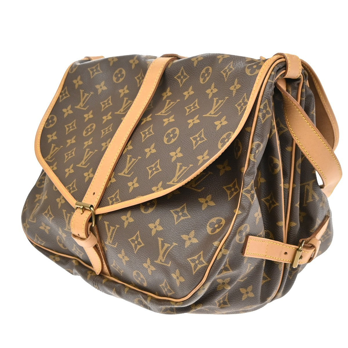 Louis Vuitton Saumur Monogram Canvas Brown Canvas Shoulder Bag Bag (Pre-Owned)