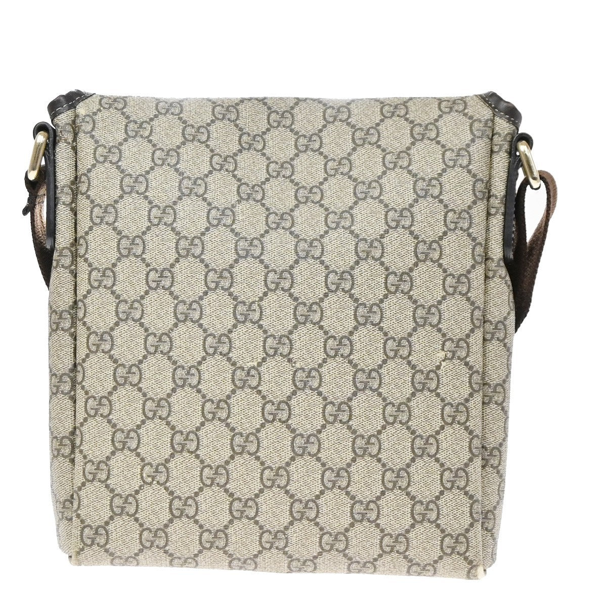 Gucci Flap Messenger Gg Coated Canvas Beige Canvas Crossbody Bag Bag (Pre-Owned)