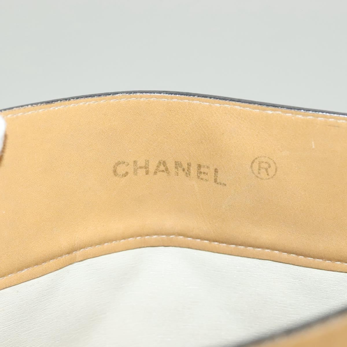 Chanel Chain Handle Leather Beige Leather Tote Bag Bag (Pre-Owned)