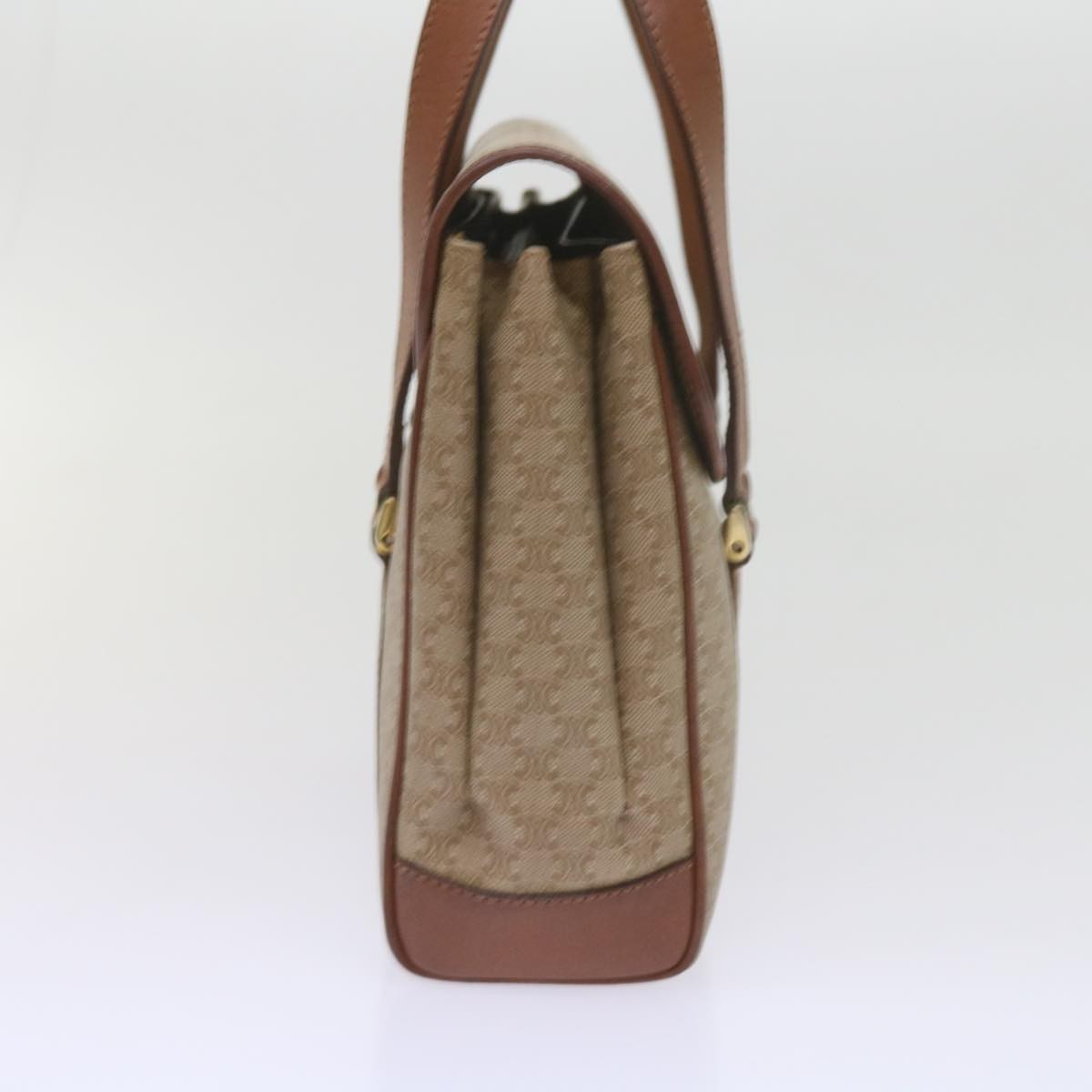 Celine Vintage Macadam Canvas And Leather Beige Canvas Handbag (Pre-Owned)