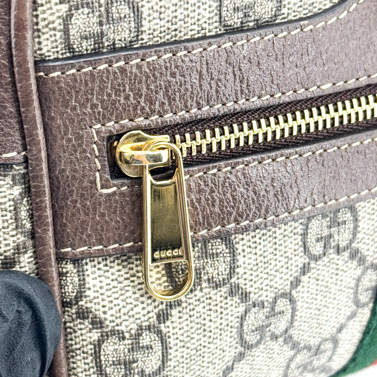 Gucci Ophidia Double Zip Gg Coated Canvas Brown Canvas Crossbody Bag Bag (Pre-Owned)
