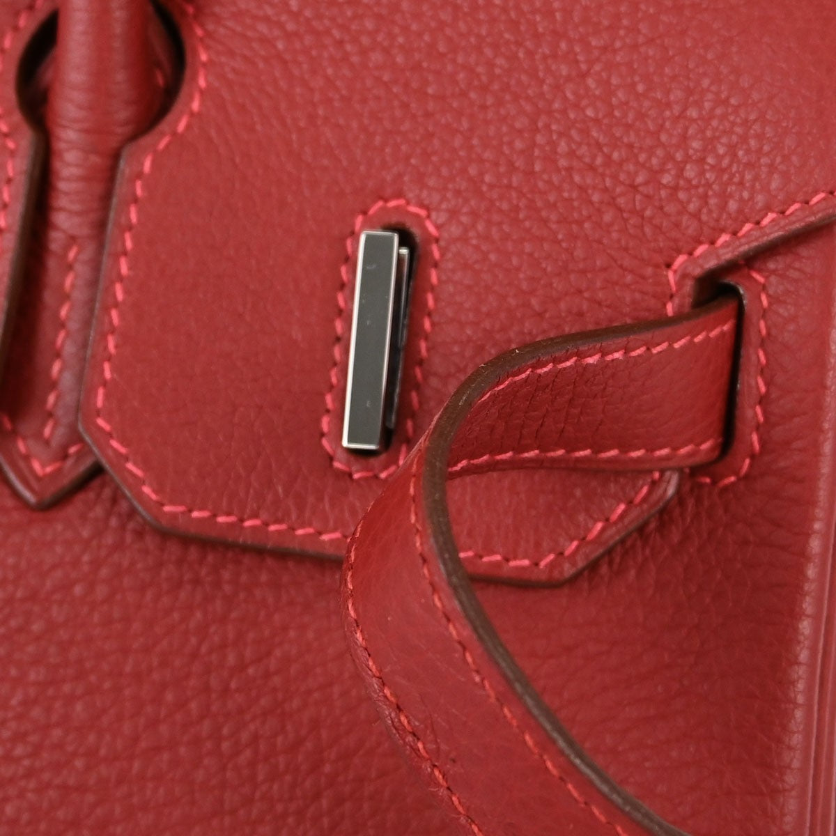 Hermes Birkin Red Togo With Palladium Hardware Red Leather Handbag (Pre-Owned)