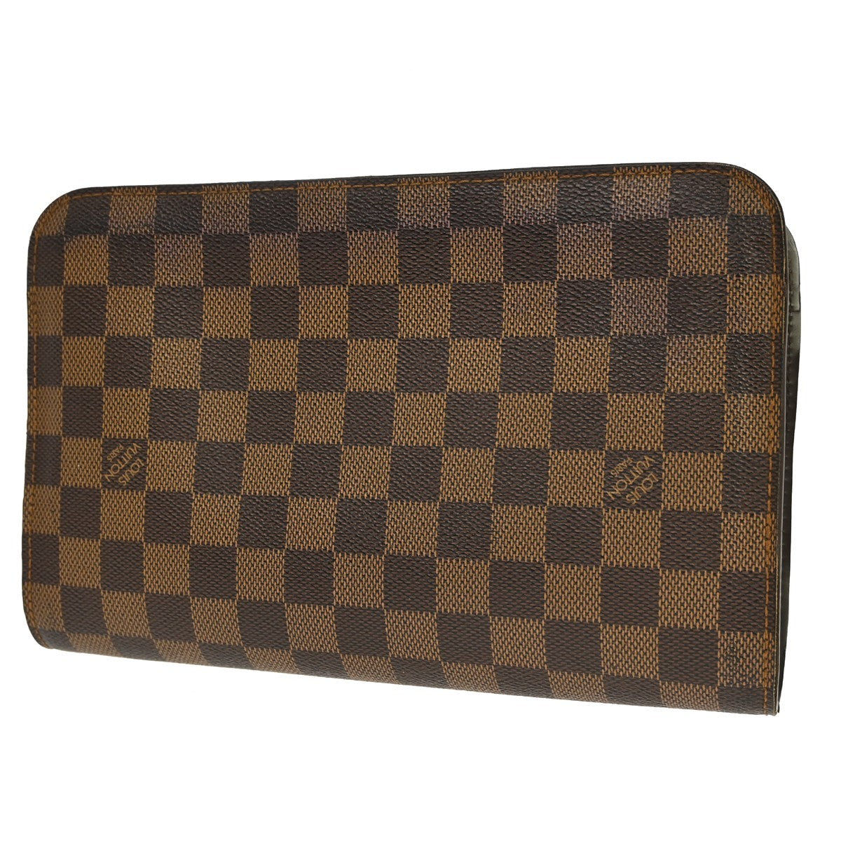 Louis Vuitton Pochette Saint Louis Damier Ebene Brown Canvas Clutche & Pouche Bag (Pre-Owned)
