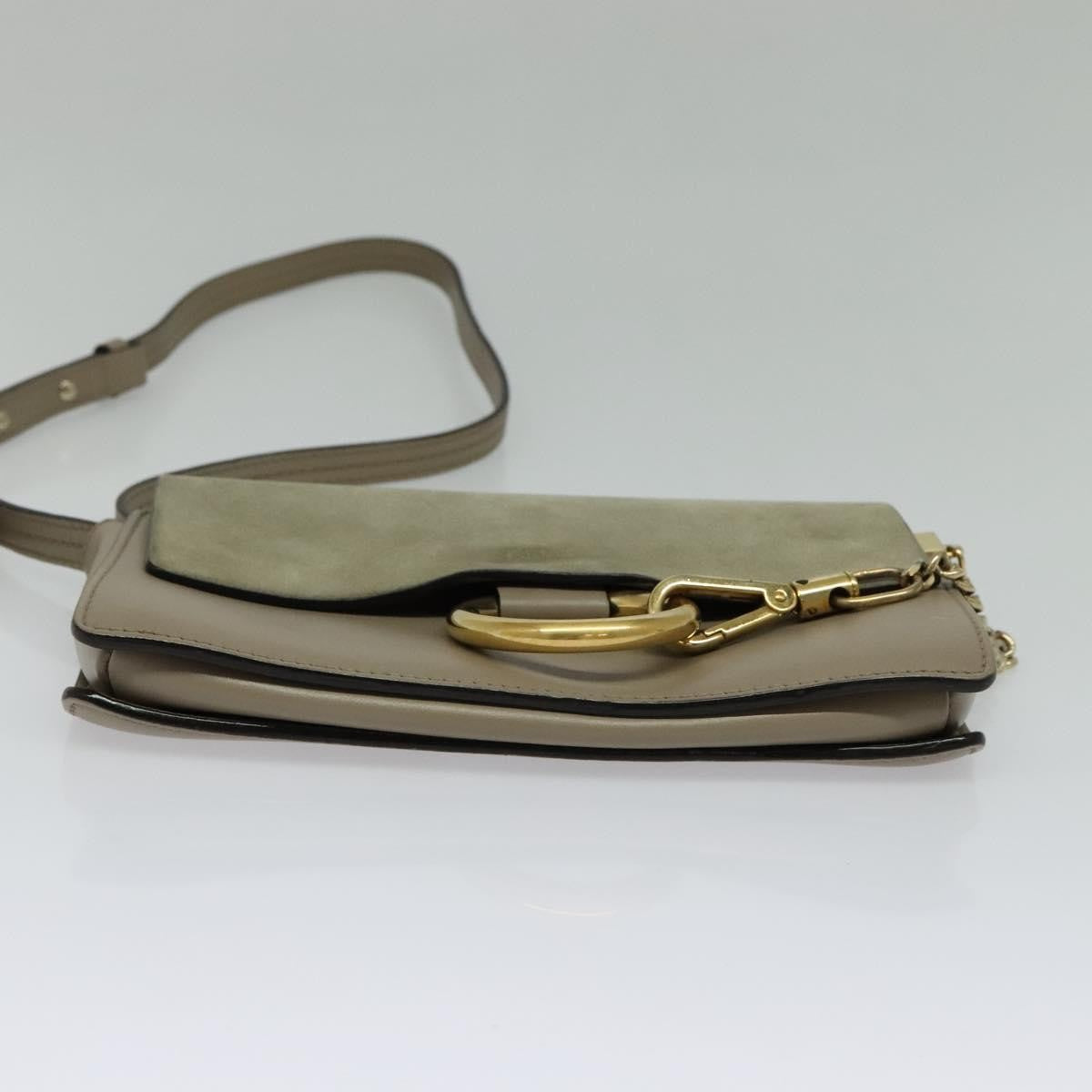 Chloe Faye Leather And Suede Gray Suede Shoulder Bag Bag (Pre-Owned)