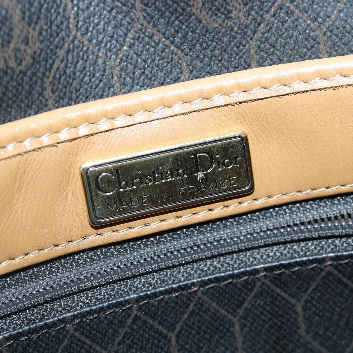 Christian Dior Vintage Honeycomb Canvas And Leather Black Canvas Shoulder Bag Bag (Pre-Owned)