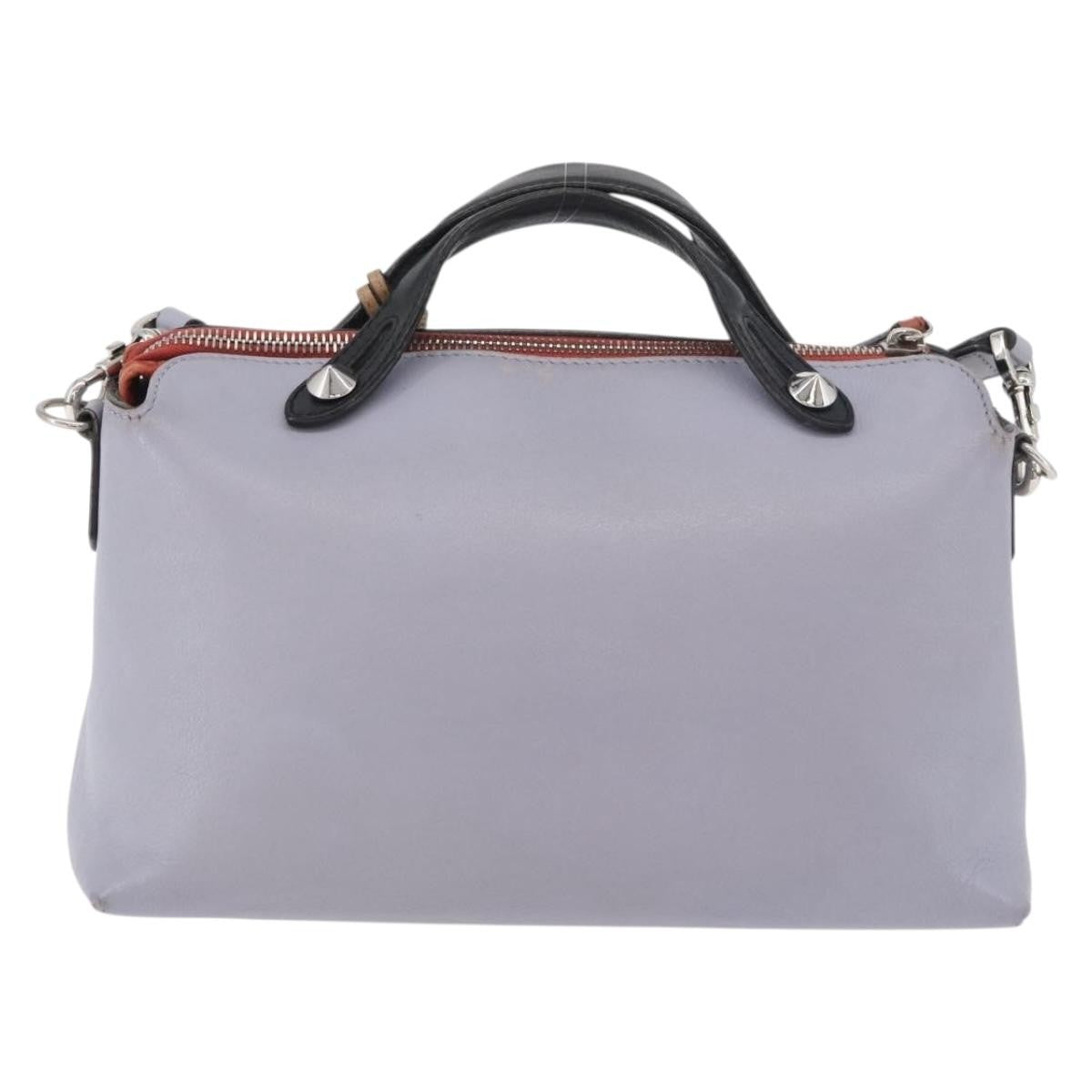 Fendi By The Way Satchel Leather Purple Leather Handbag (Pre-Owned)