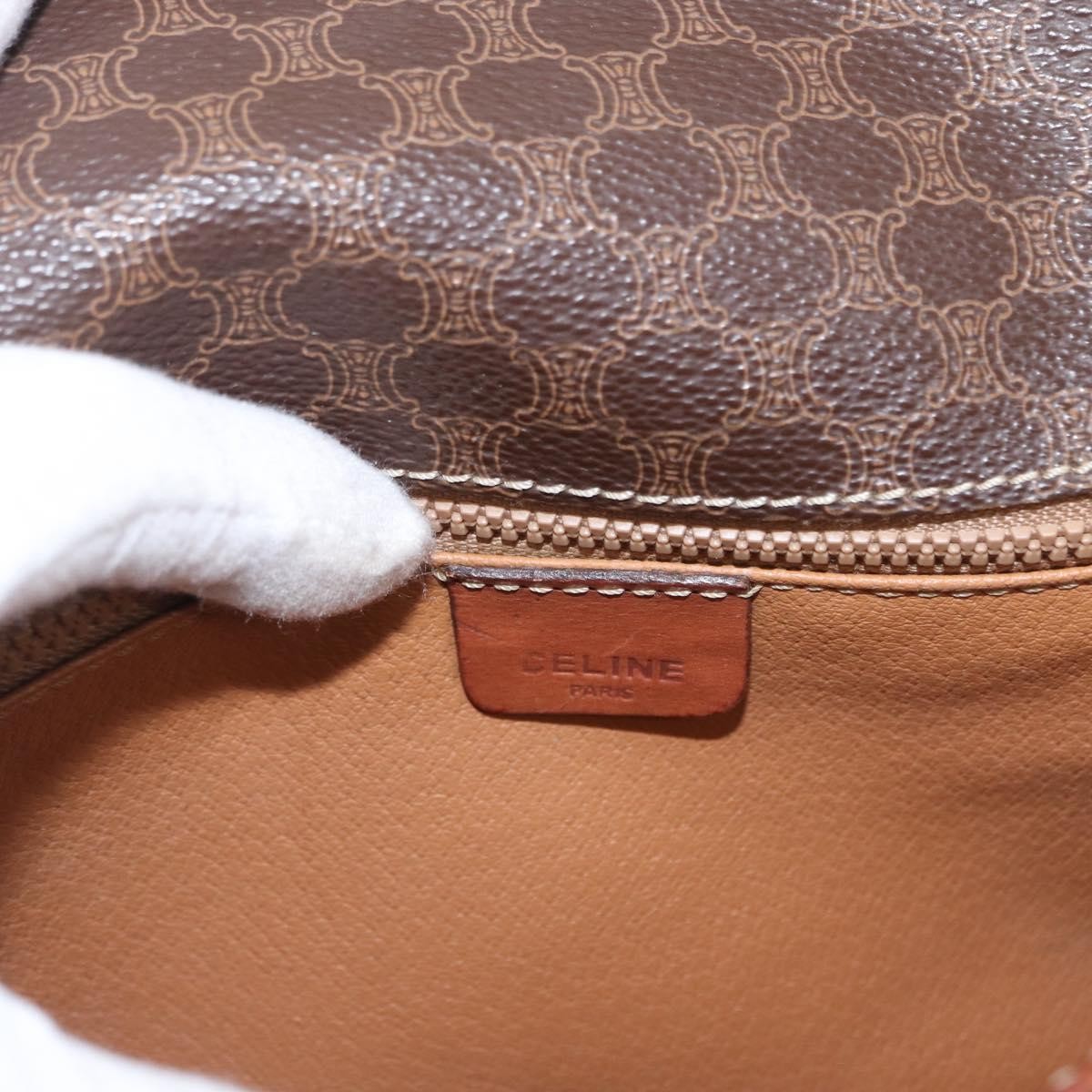 Celine Vintage Macadam Canvas Brown Canvas Shoulder Bag Bag (Pre-Owned)