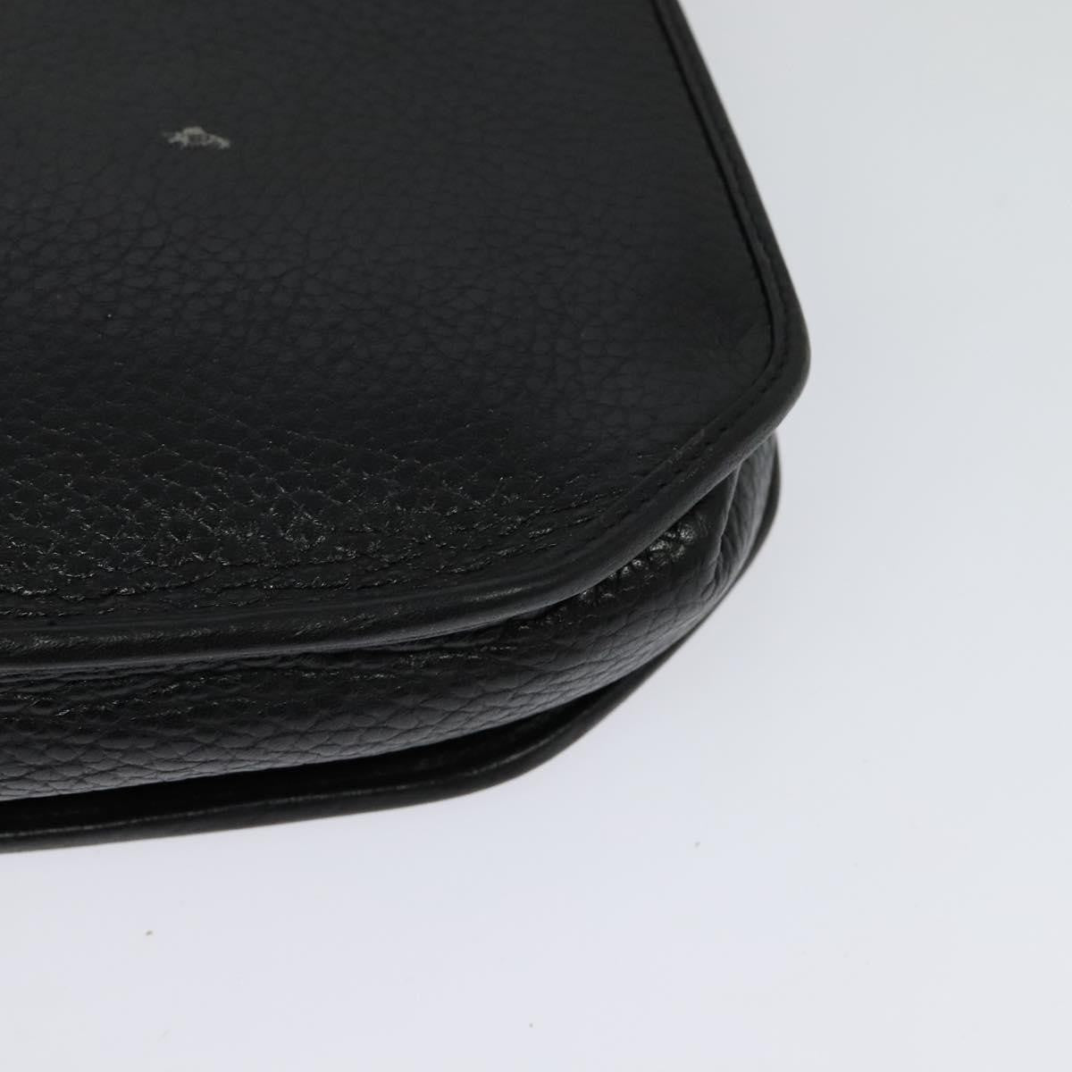 Christian Dior Vintage Cd Flap Leather Black Leather Shoulder Bag Bag (Pre-Owned)