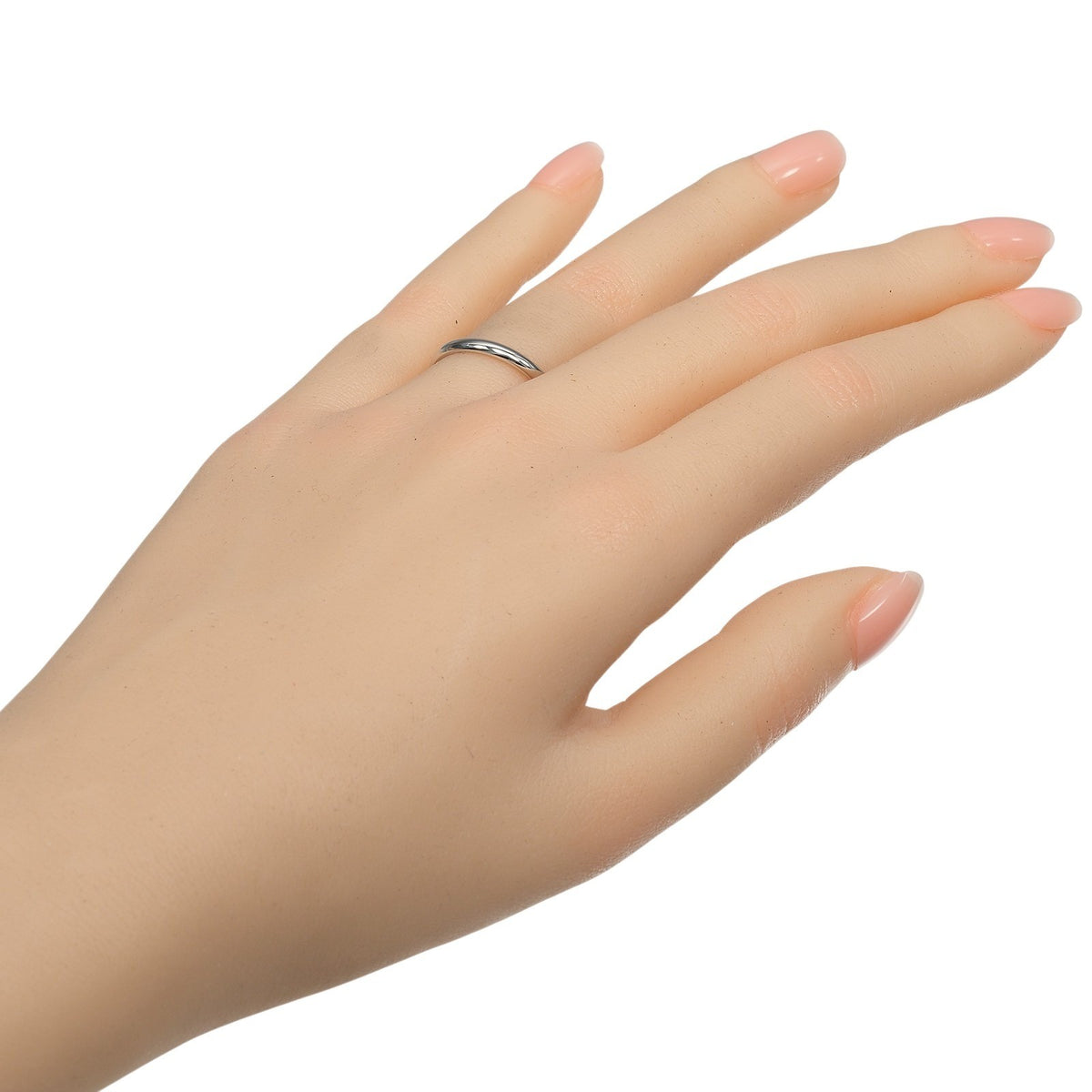 Cartier 1895 Wedding Band Platinum Silver Platinum Ring Jewelry (Pre-Owned)