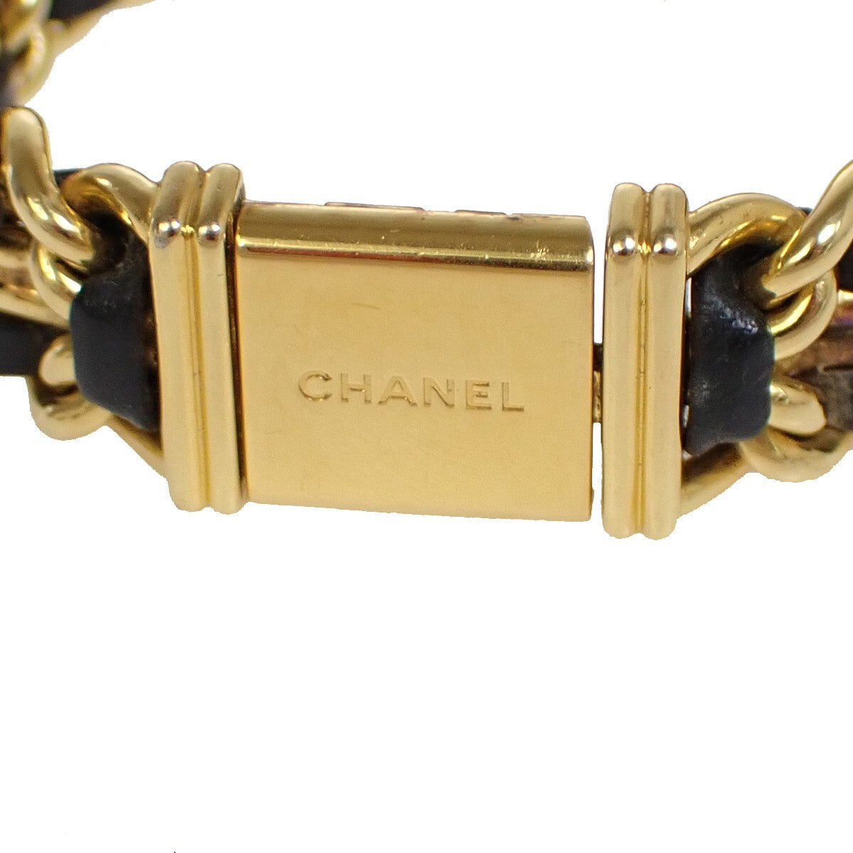 Chanel Premiere Rock Quartz Plated Metal And Leather Watch (Pre-Owned)