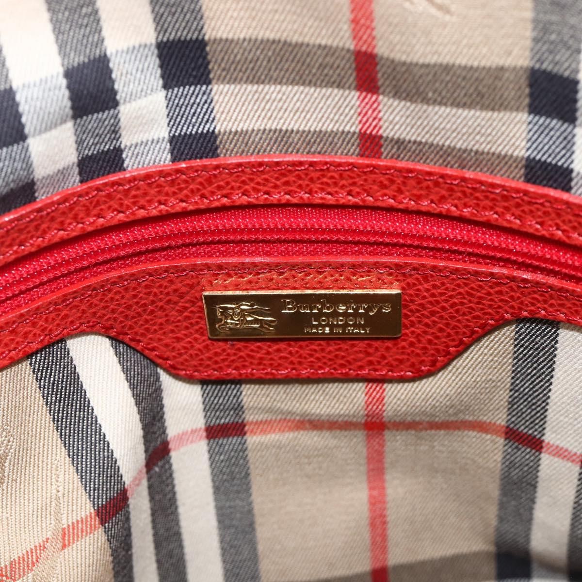 Burberry Vintage Leather Red Leather Handbag (Pre-Owned)
