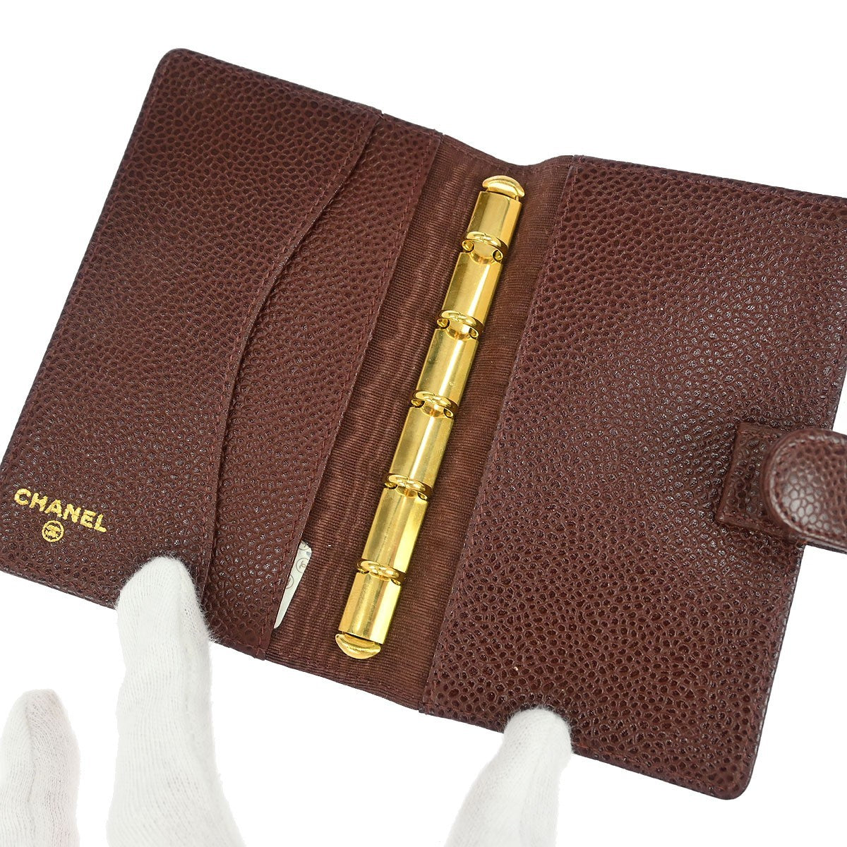 Chanel Cc Bifold Quilted Caviar Brown Leather Wallets Accessory (Pre-Owned)
