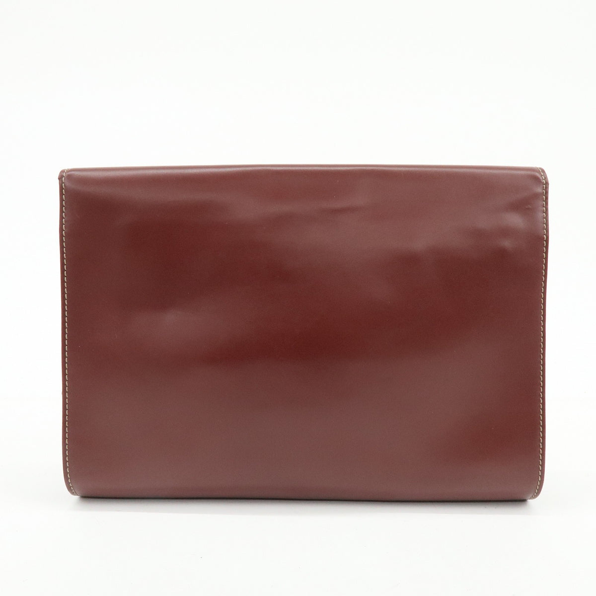 Cartier Must De Cartier Clutch Leather Burgundy Leather Clutche & Pouche Bag (Pre-Owned)