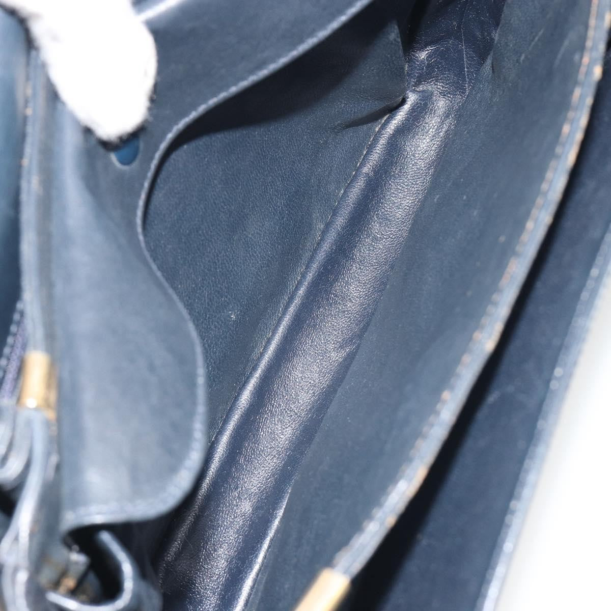 Celine Vintage Horse Carriage C Macadam Canvas And Leather Navy Canvas Shoulder Bag Bag (Pre-Owned)