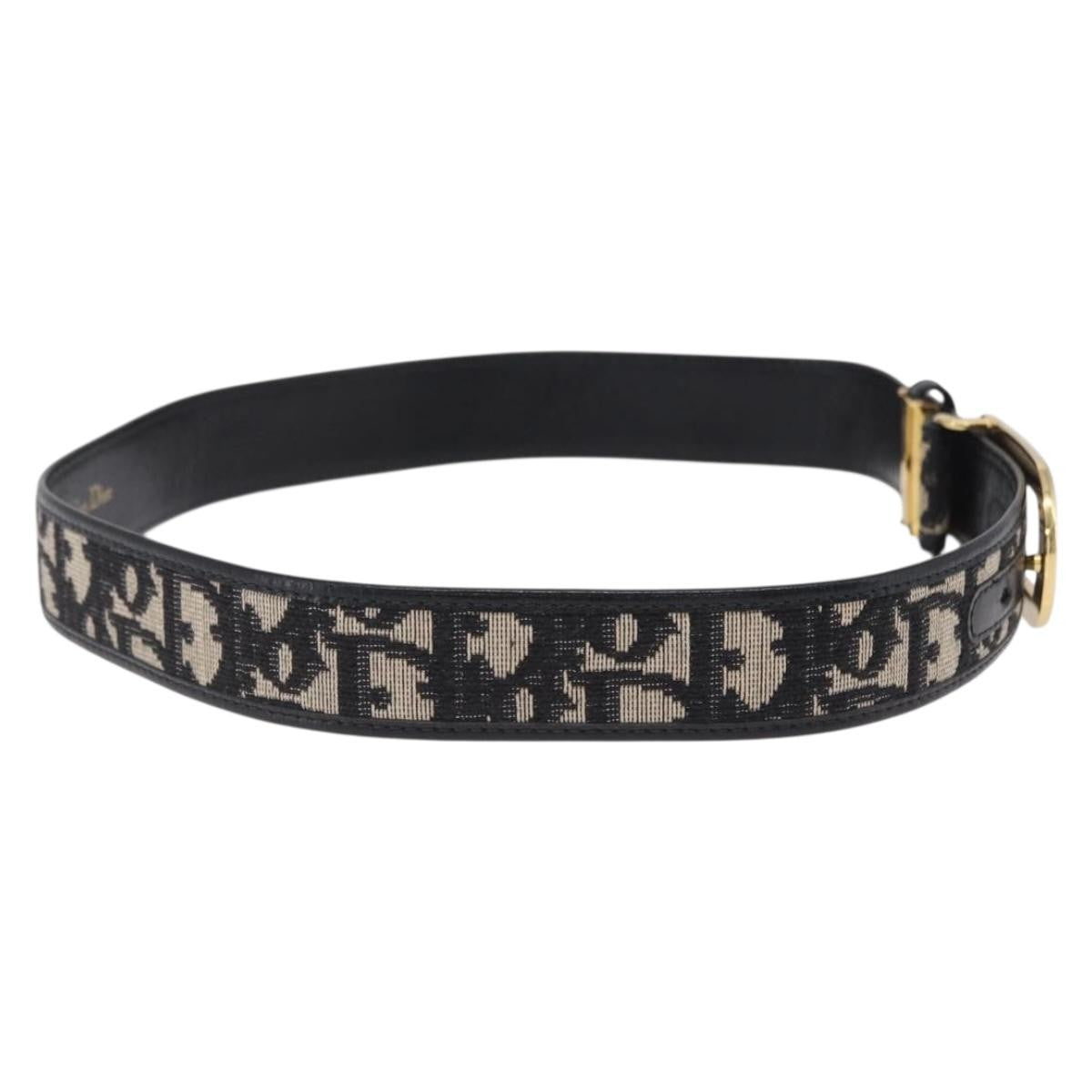 Christian Dior D Buckle Belt Canvas And Leather Navy Canvas Belts Accessory (Pre-Owned)