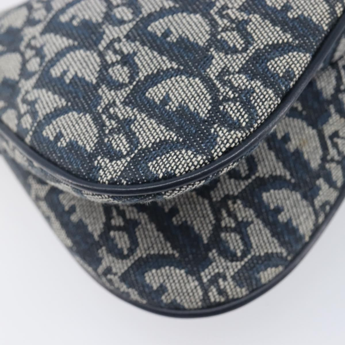 Christian Dior Saddle Messenger Oblique Canvas Navy Canvas Clutche & Pouche Bag (Pre-Owned)