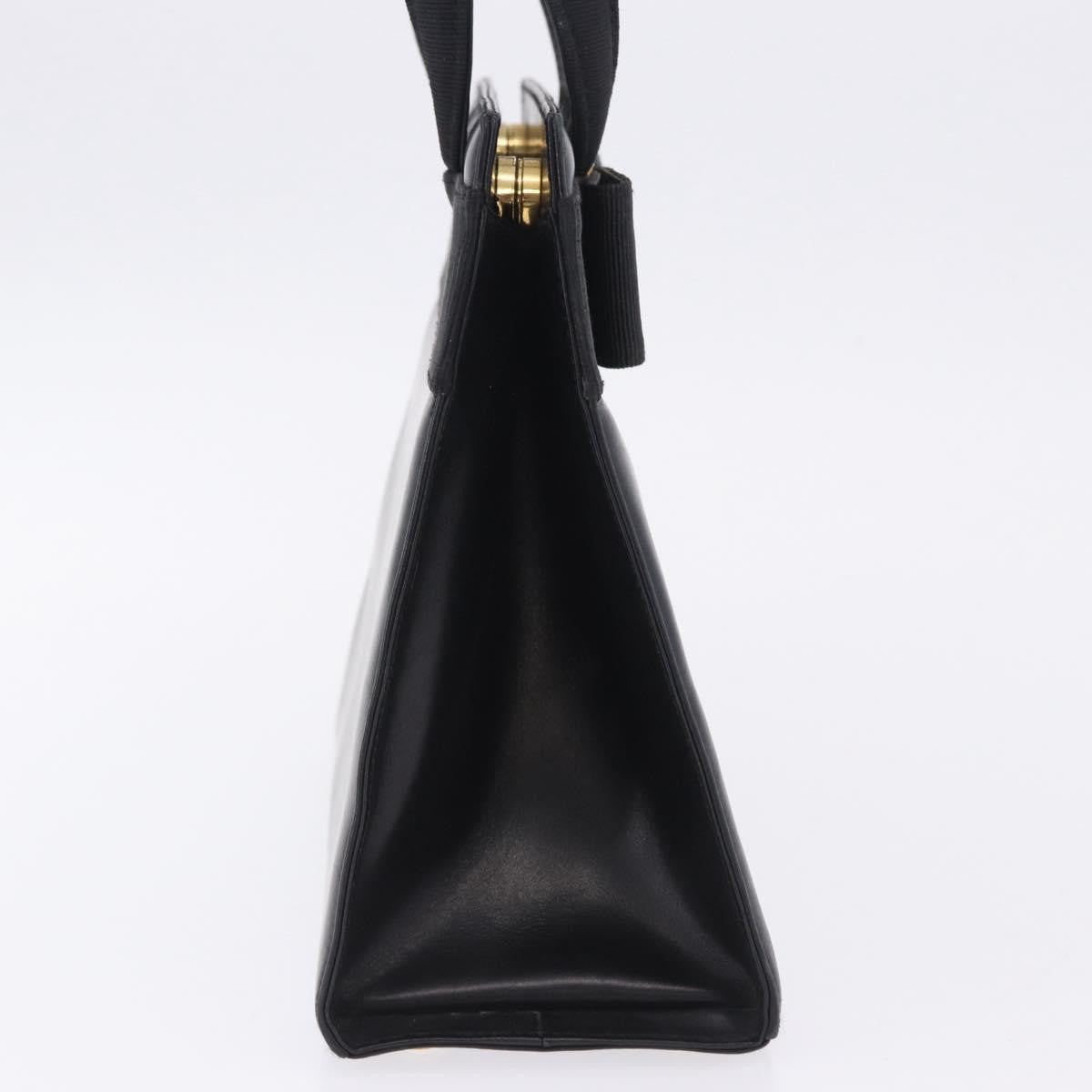 Salvatore Ferragamo Convertible Vara Bow Tote Leather Black Leather Handbag (Pre-Owned)