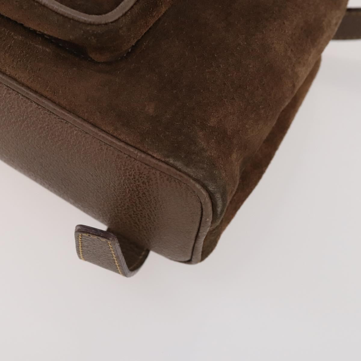 Gucci Gucci Bamboo Daim Brown Suede Backpack Bag (Pre-Owned)