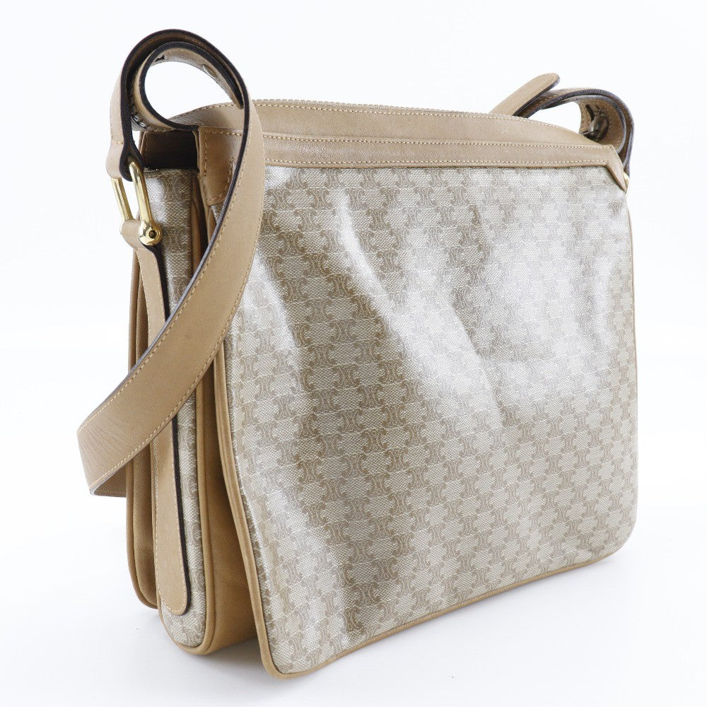Celine Macadam Shoulder Pvc Leather Beige Pvc Shoulder Bag Bag (Pre-Owned)