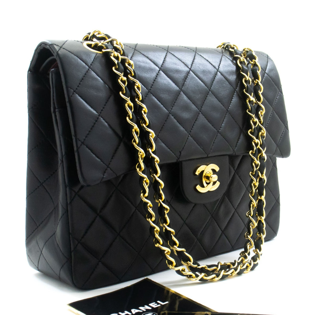 Chanel Timeless - Classic Double Flap Leather Black Leather Handbag (Pre-Owned)