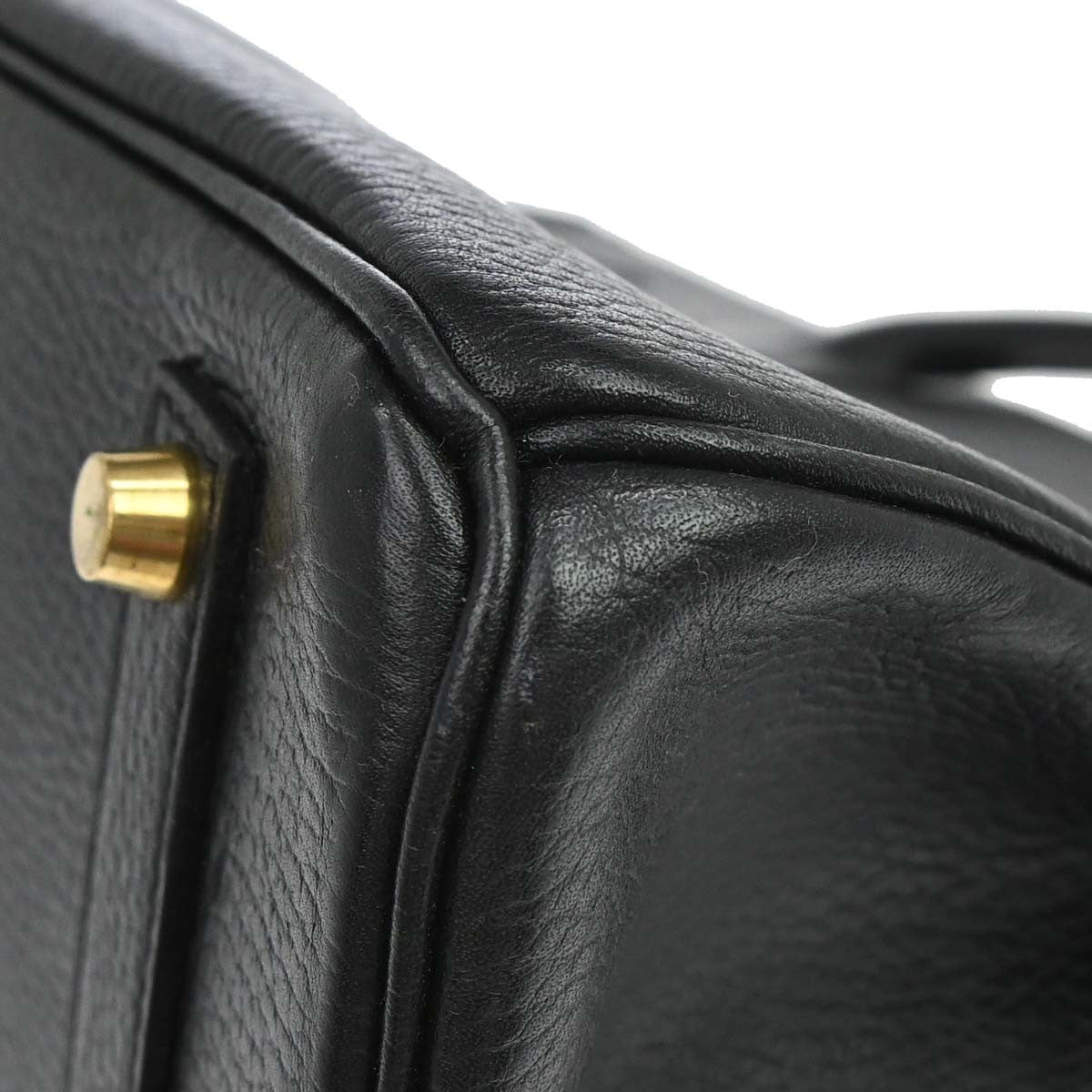 Hermes Birkin Black Ardennes With Gold Hardware Black Leather Handbag (Pre-Owned)