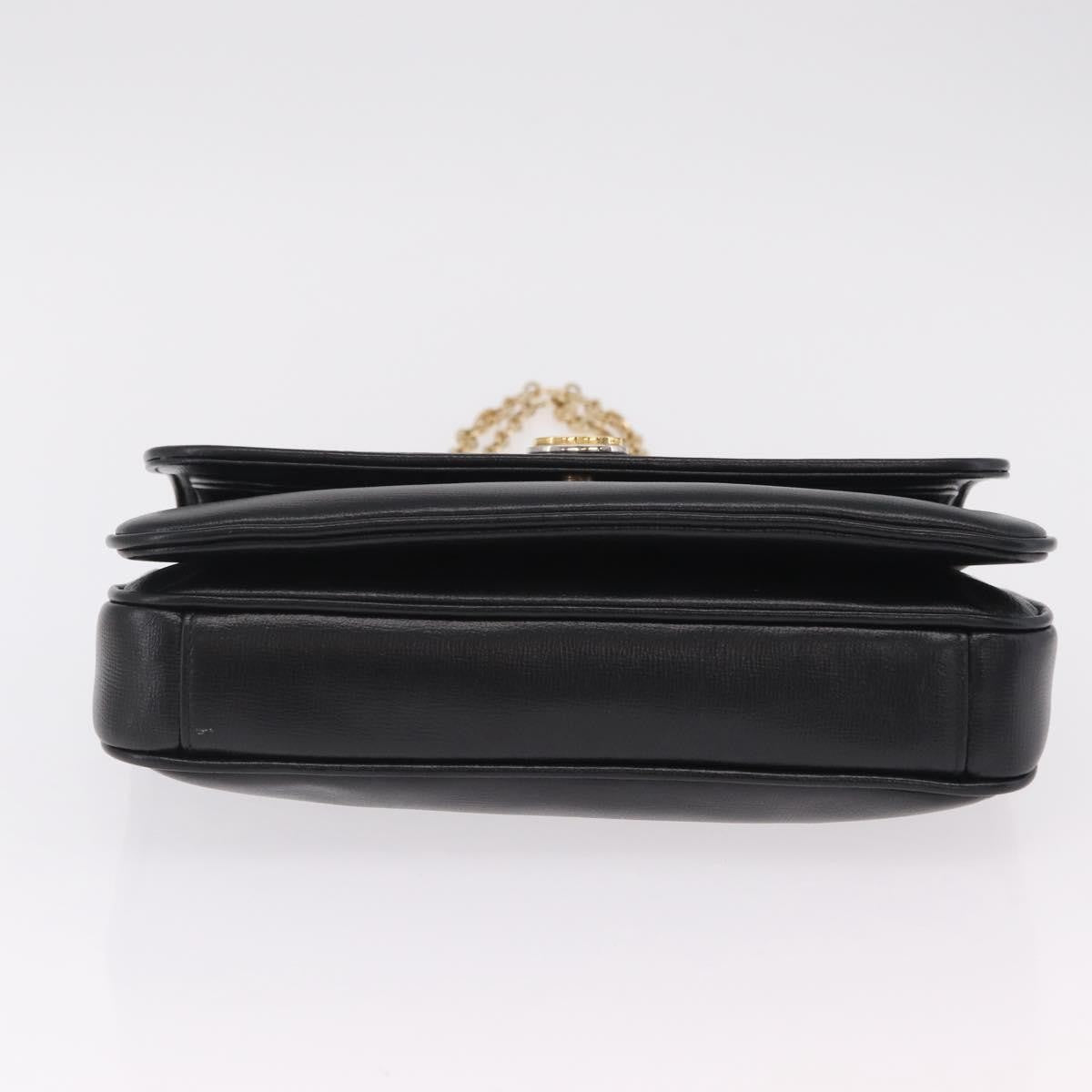 Gucci Marina Chain Flap Leather Black Leather Shoulder Bag Bag (Pre-Owned)