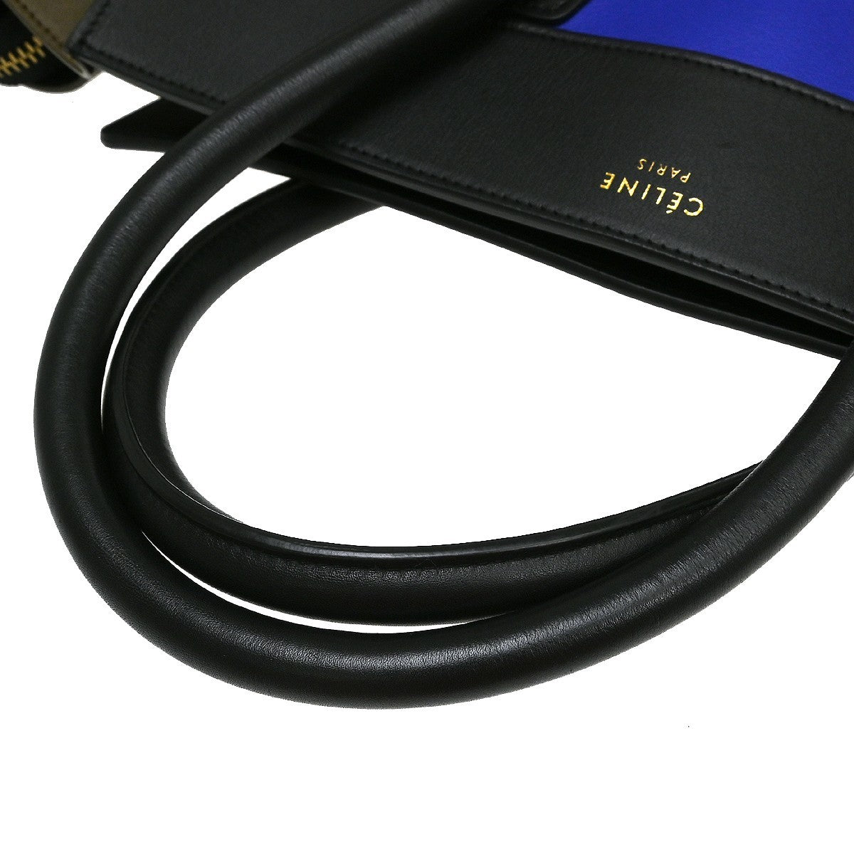 Celine Tricolor Luggage Leather Blue Leather Handbag (Pre-Owned)