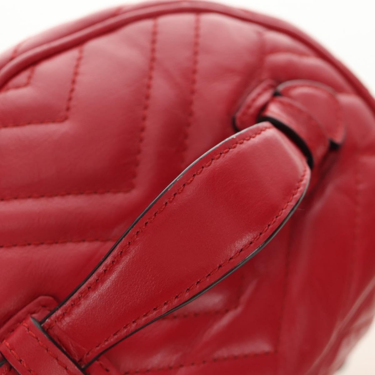Gucci Gg Marmont Vanity Matelasse Leather Red Leather Backpack Bag (Pre-Owned)