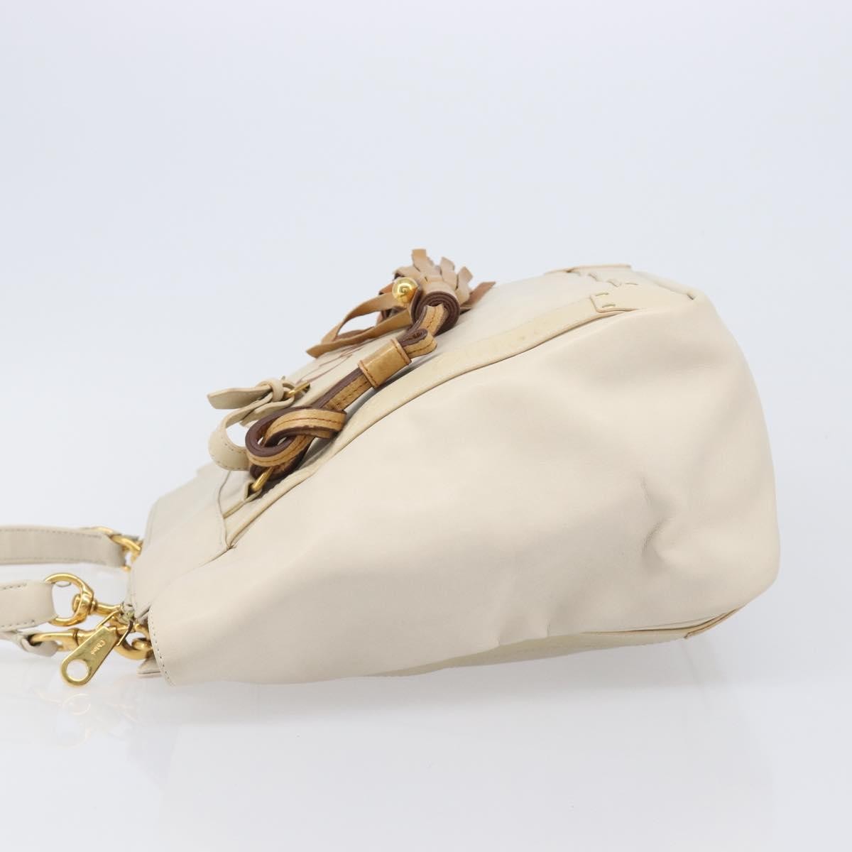 Chloe Eden Leather White Leather Tote Bag Bag (Pre-Owned)