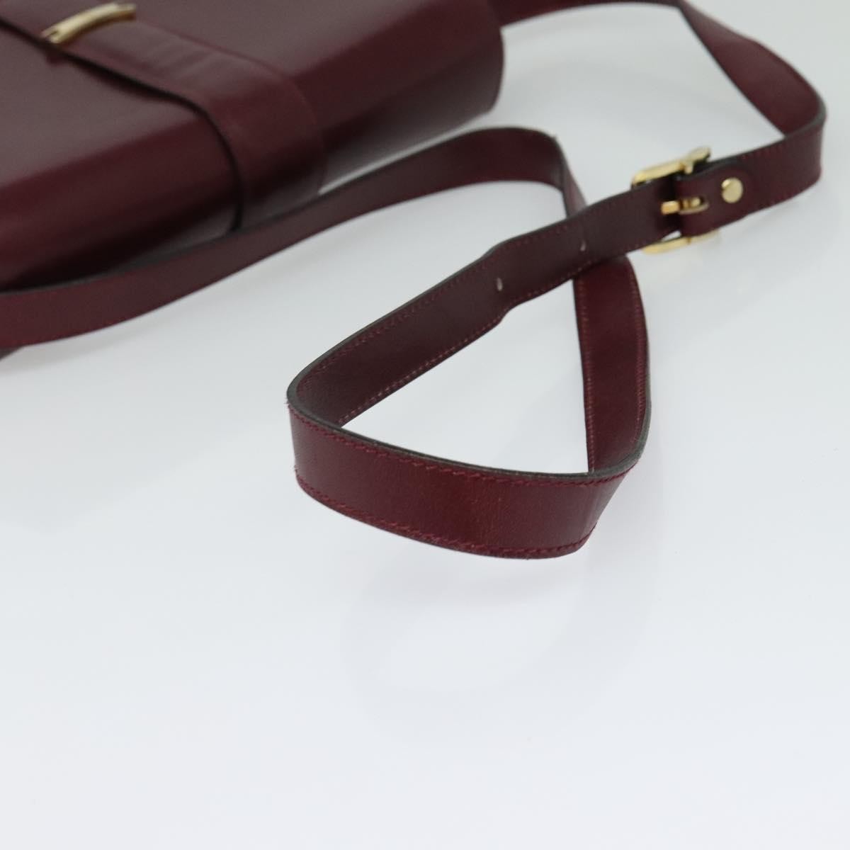 Bally Vintage Leather Burgundy Leather Shoulder Bag Bag (Pre-Owned)