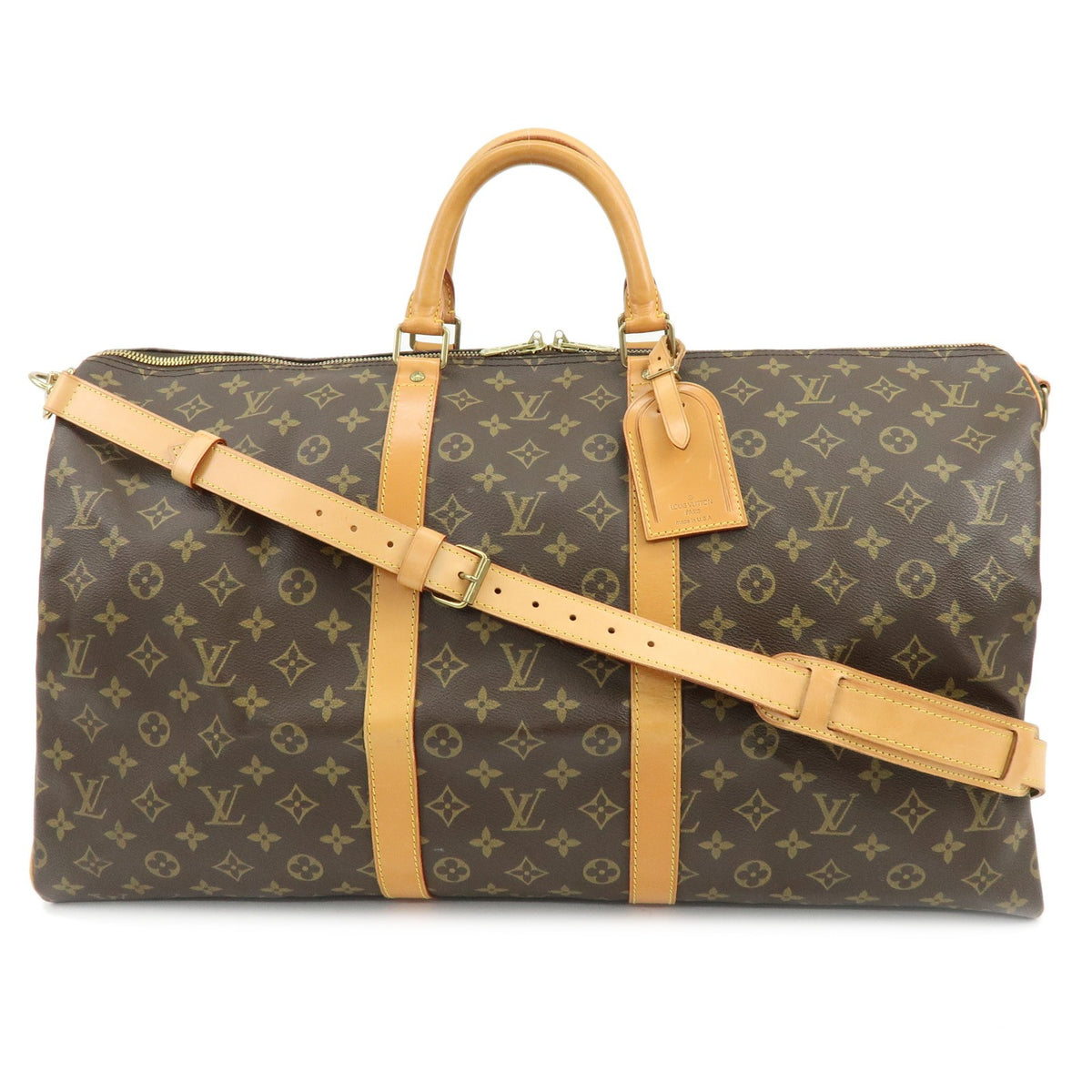 Louis Vuitton Keepall Bandouliere Monogram Canvas Brown Canvas Travel Bag Bag (Pre-Owned)
