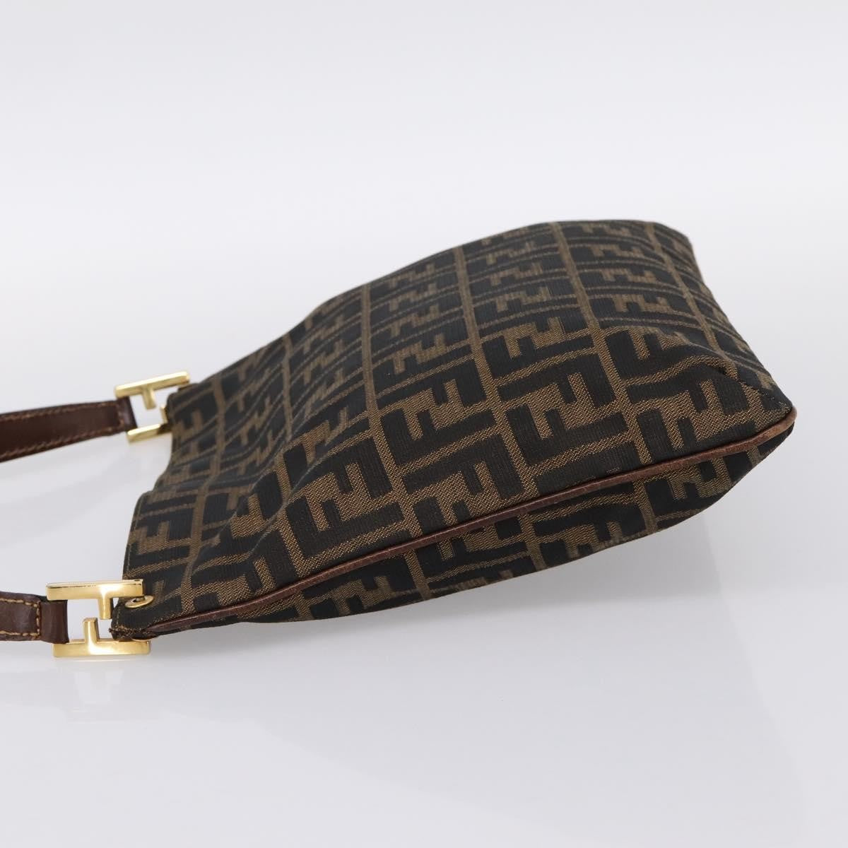 Fendi Shoulder Bag Zucca Brown Canvas Shoulder Bag Bag (Pre-Owned)