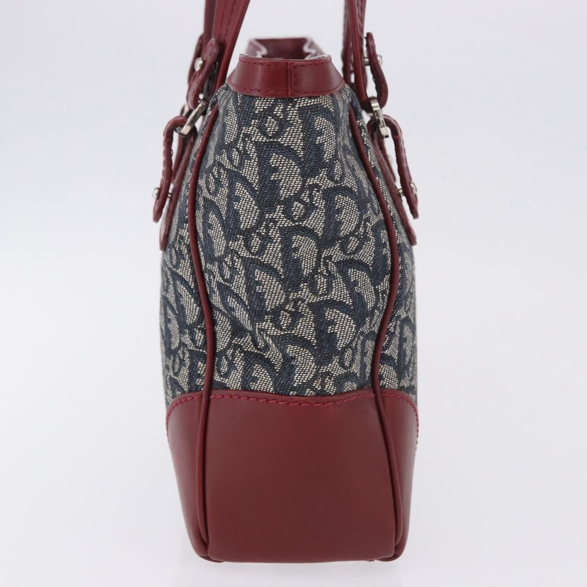 Christian Dior Vintage Trotter Zip Diorissimo Canvas Navy Canvas Tote Bag Bag (Pre-Owned)