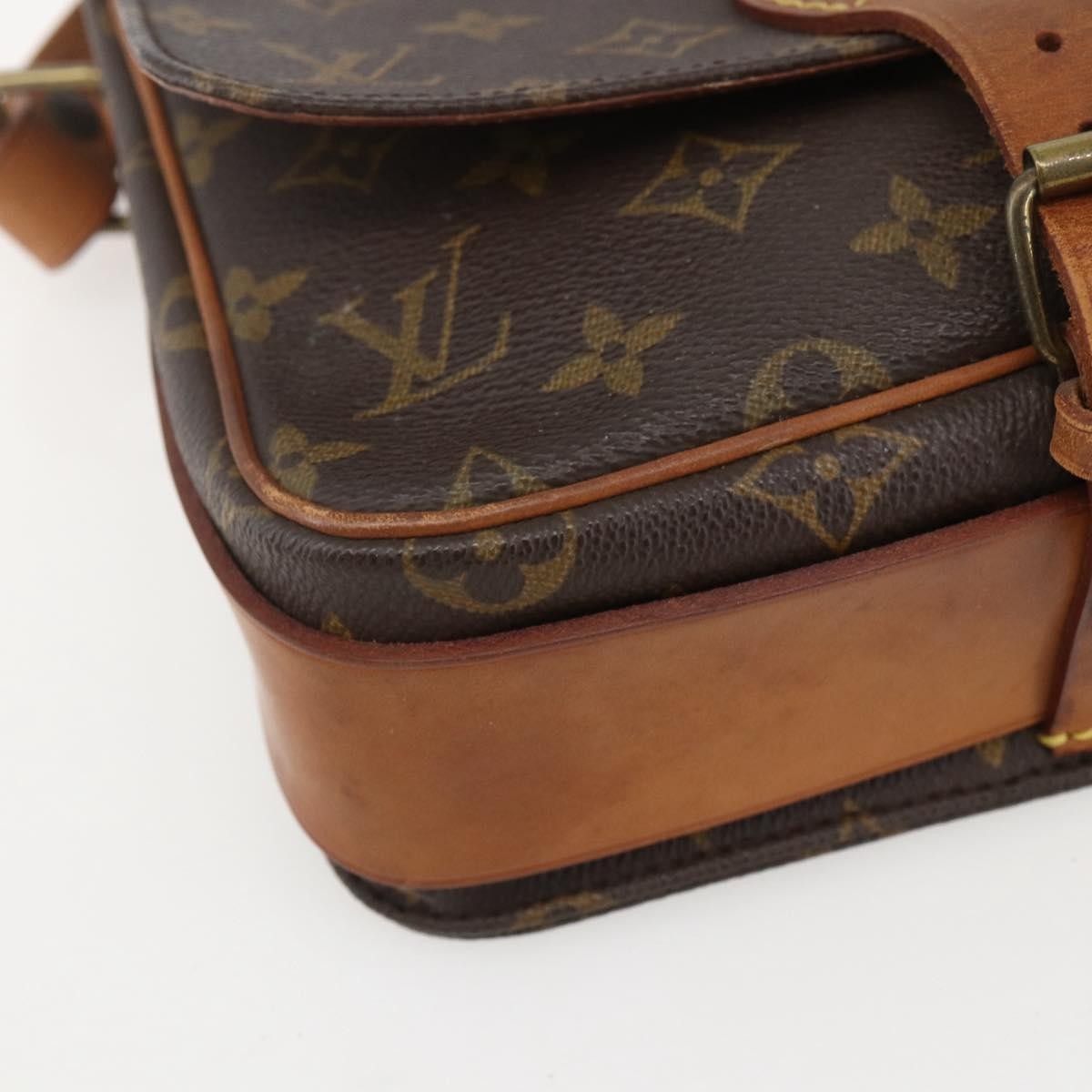 Louis Vuitton Cartouchiere Monogram Canvas Brown Canvas Shoulder Bag Bag (Pre-Owned)