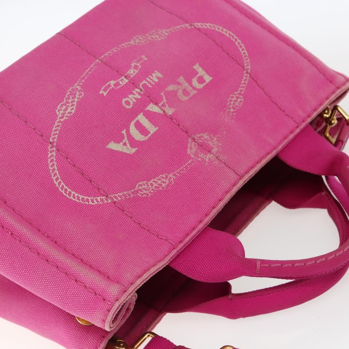 Prada Canapa Convertible Tote Canvas Pink Canvas Tote Bag Bag (Pre-Owned)