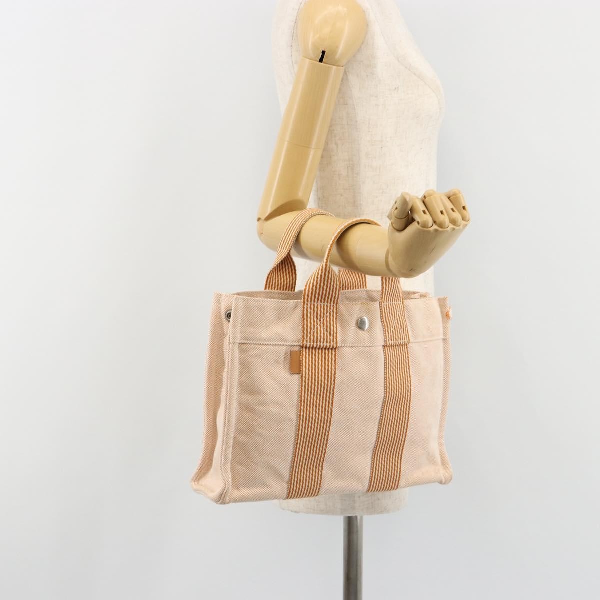 Hermes Fourre Tout Toile Orange Canvas Tote Bag Bag (Pre-Owned)