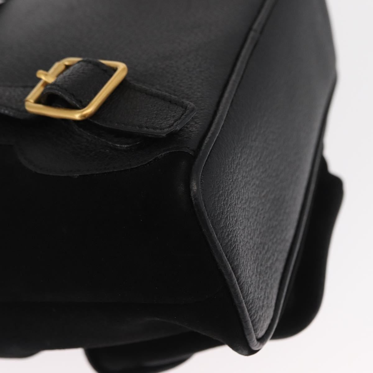 Gucci Vintage Bamboo Suede Black Suede Backpack Bag (Pre-Owned)