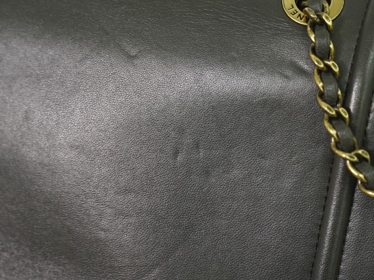 Chanel Cc Antico Flap Lambskin Gray Leather Handbag (Pre-Owned)