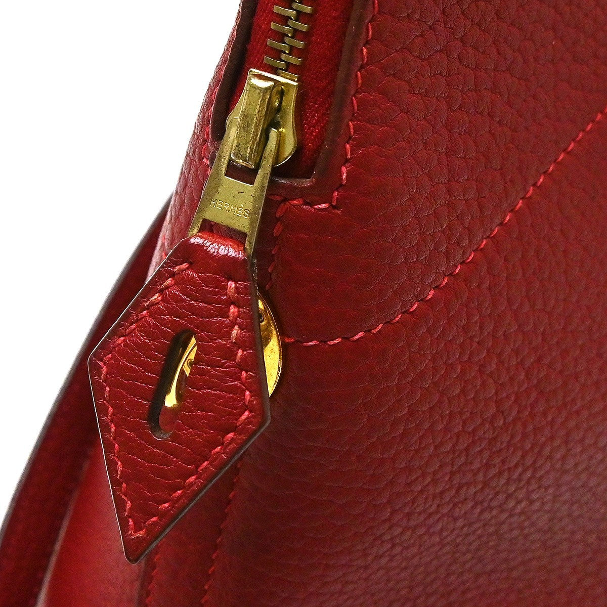 Hermes Bolide Clemence Red Leather Handbag (Pre-Owned)