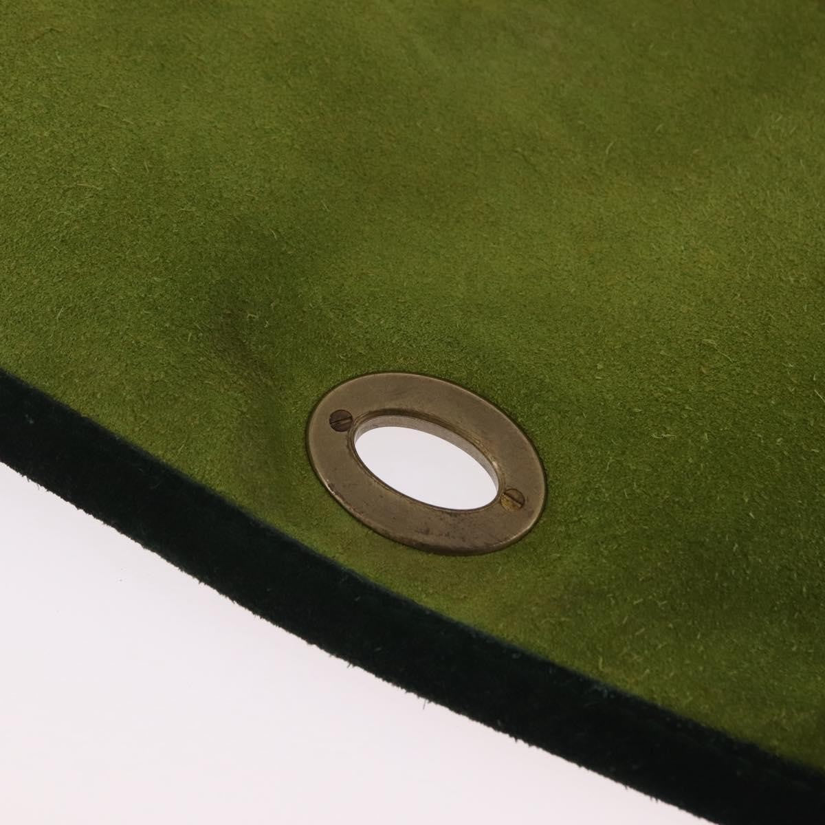 Miu Miu Vintage Flap Bag Suede Green Suede Handbag (Pre-Owned)