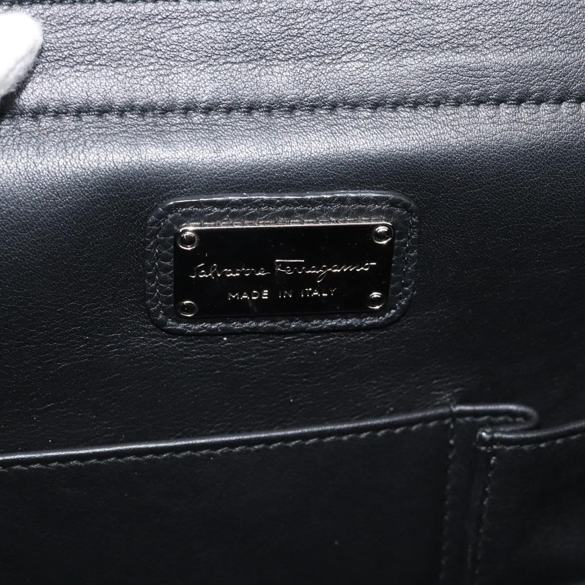 Salvatore Ferragamo Sofia Satchel Grainy Leather Black Leather Handbag (Pre-Owned)