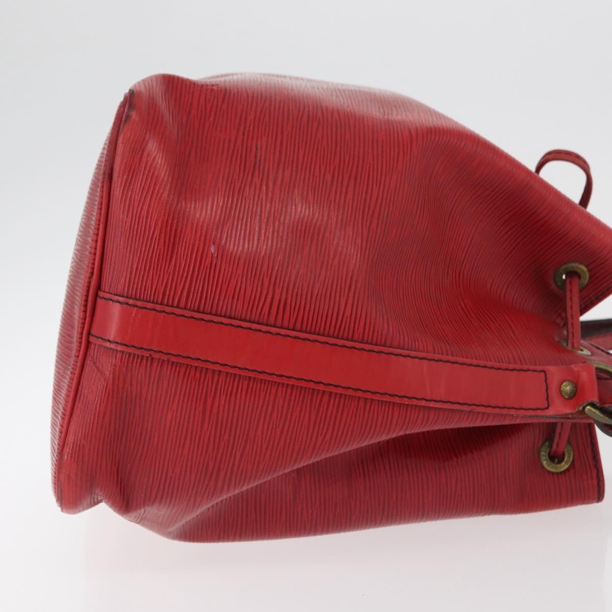 Louis Vuitton Petit Noe Monogram Canvas Red Leather Shoulder Bag Bag (Pre-Owned)